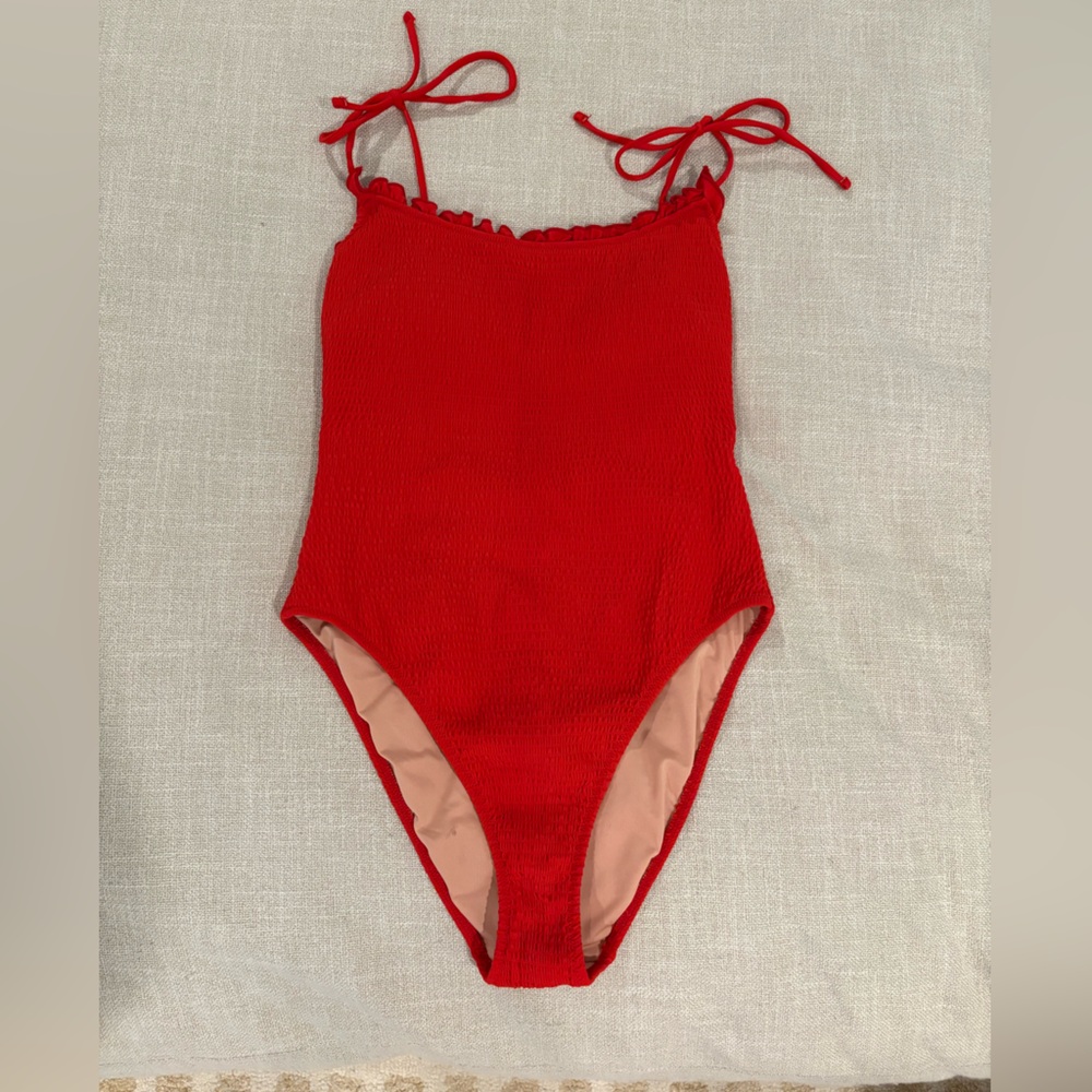 J. Crew Red One Piece Swimsuit
